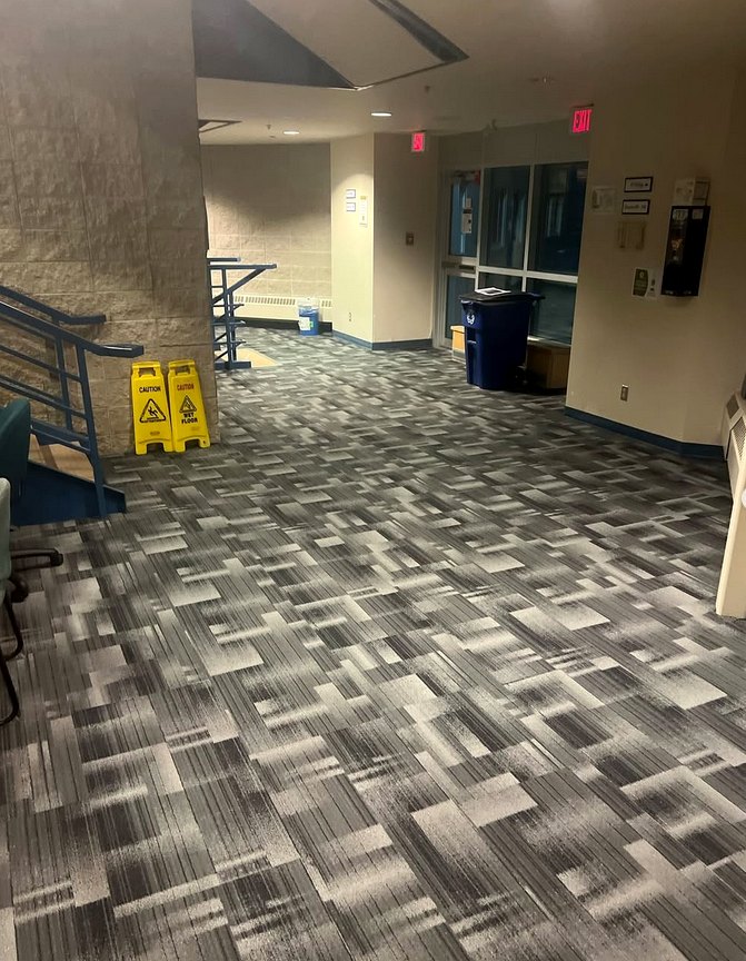 Commercial patterned carpet tiles