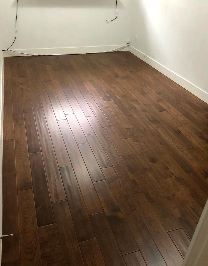 Rich walnut hardwood floor
